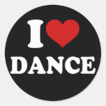 I Love Dance Round Sticker