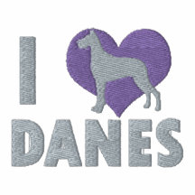 I Love Danes Embroidered Shirt (Zip Hoodie)