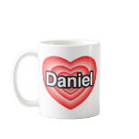 I love Daniel. I love you Daniel. Heart mugs