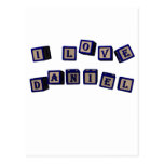 I love Daniel toy blocks in blue Postcard
