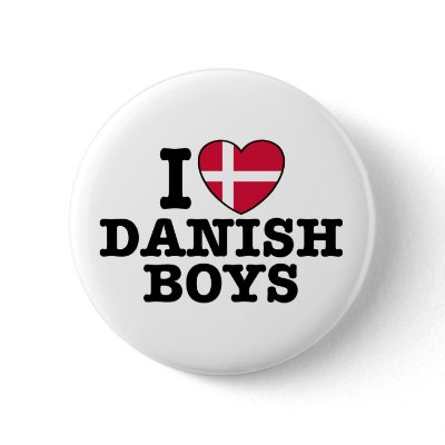 I Love Danish Boys Pinback Buttons