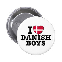 I Love Danish Boys Pinback Buttons
