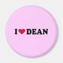 I LOVE DEAN REFRIGERATOR MAGNETS