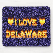 I love delaware fire and flames mousepad