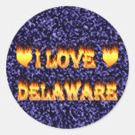 I love delaware fire and flames sticker
