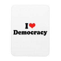 I LOVE DEMOCRACY.png Rectangular Magnets