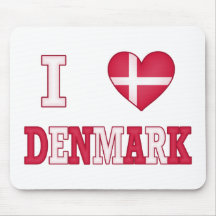 I Love Denmark Mouse Pad