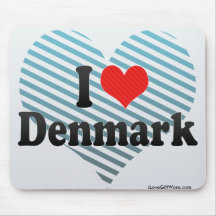 I Love Denmark Mousepad