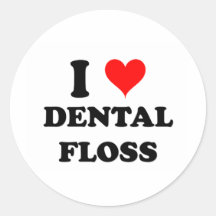 I Love Dental Floss Sticker
