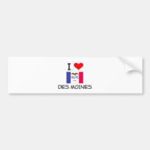 I Love DES MOINES Iowa Bumper Stickers