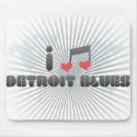 I Love Detroit Blues mousepads