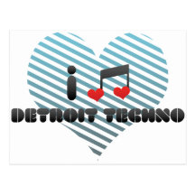 I Love Detroit Techno Post Cards