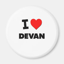 I love Devan Fridge Magnet