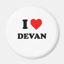 I love Devan Fridge Magnets