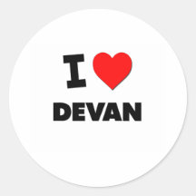 I love Devan Round Stickers