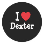 I love Dexter heart custom personalised stickers