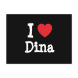 I love Dina heart T-Shirt postcards