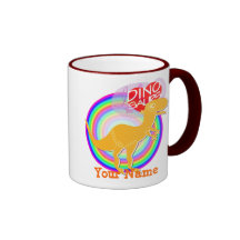 I love Dinos T-Rex & Stegosaurus Name Mug
