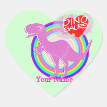 I love Dinosaurs Purple T-Rex Dino Heart Sticker
