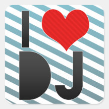 I Love DJ Stickers