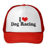 I Love Dog Racing Hats