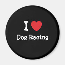 I love Dog Racing heart custom personalised Fridge Magnet