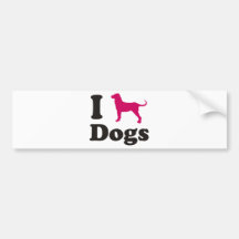 I love dogs shirt bumper stickers