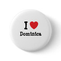 I love Dominica heart T-Shirt buttons