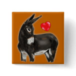 I Love Donkeys Demure Donkey Pin