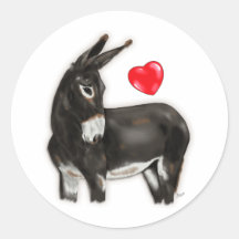 I Love Donkeys Demure Donkey Stickers