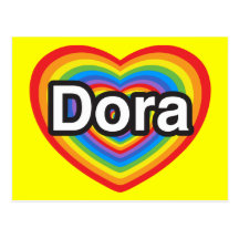 I love Dora. I love you Dora. Heart Post Card