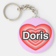 I love Doris. I love you Doris. Heart Key Chains