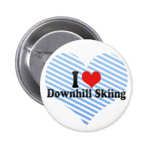I Love Downhill Skiing Buttons