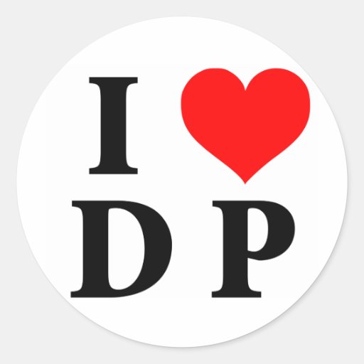 I Love DP Round Stickers