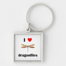 I Love Dragonflies Key Chains