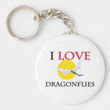 I Love Dragonflies Keychain