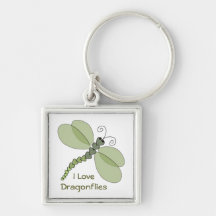 I Love Dragonflies Keychain