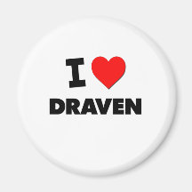 I love Draven Refrigerator Magnet