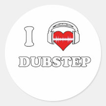 I Love Dubstep Round Sticker