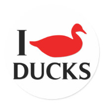 I Love Ducks Stickers