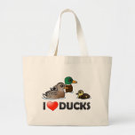 I Love Ducks Tote Bags