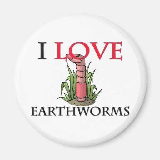 I Love Earthworms Refrigerator Magnet