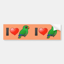 I Love Eclectus Parrots (male) Bumper Sticker
