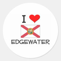I Love EDGEWATER Florida Round Stickers