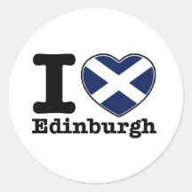I love Edinburgh Round Sticker