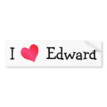 I Love Edward bumper stickers