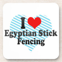 I love Egyptian Stick Fencing Drink Coaster
