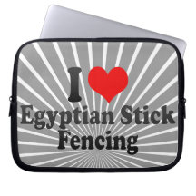 I love Egyptian Stick Fencing Laptop Computer Sleeves