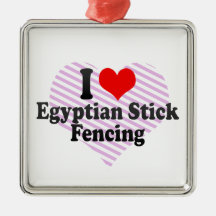 I love Egyptian Stick Fencing Christmas Tree Ornament