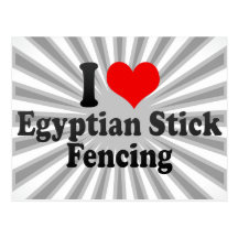 I love Egyptian Stick Fencing Postcards
